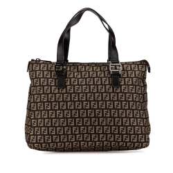 Fendi B Fendi Brown Canvas Fabric Zucchino Tote Italy