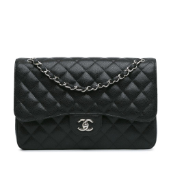 Chanel AB Chanel Black Caviar Leather Leather Jumbo Classic Caviar Double Flap Italy