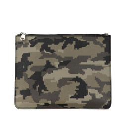 Givenchy AB Givenchy Green Dark Green Calf Leather skin Camouflage Zip Clutch Romania