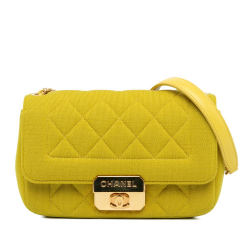 Chanel B Chanel Yellow Cotton Fabric Mini Jersey Chic With Me Flap Italy