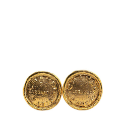 Chanel AB Chanel Gold Gold Plated Metal 31 Rue Cambon Round Clip On Earrings France