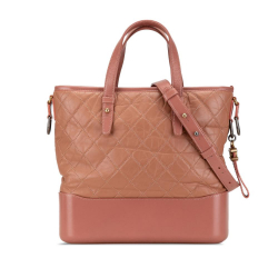 Chanel B Chanel Pink Calf Leather Medium Quilted skin Gabrielle Shopping Satchel Italy