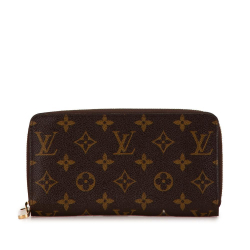 Louis Vuitton B Louis Vuitton Brown Monogram Canvas Canvas Monogram Zippy Long Wallet France