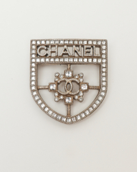 Chanel Crest Emblem Rhinestone Brooch