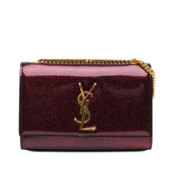 Saint Laurent B Saint Laurent Red Patent Leather Leather Small Glitter Patent Kate Crossbody Italy