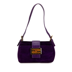 Fendi B Fendi Purple Suede Leather Shoulder Bag Italy