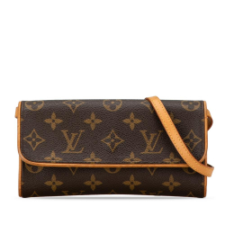 Louis Vuitton B Louis Vuitton Brown Monogram Canvas Canvas Monogram Pochette Twin PM Spain