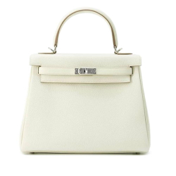 Hermès A Hermès White Ivory Calf Leather Togo Kelly Retourne 25 France