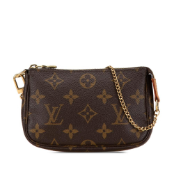 Louis Vuitton AB Louis Vuitton Brown Monogram Canvas Canvas Monogram Mini Pochette Accessoires France