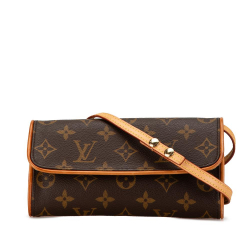 Louis Vuitton B Louis Vuitton Brown Monogram Canvas Canvas Monogram Pochette Twin PM United States