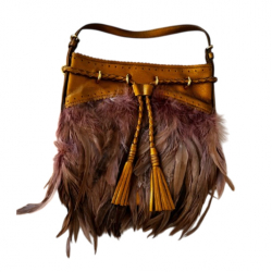 DKNY Sac doré à plumes