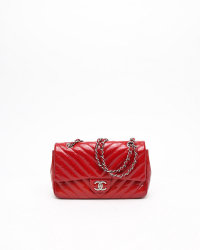 Chanel Patent Chevron Medium Single Flap Bag