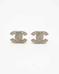 Chanel CC Rhinestone Clip-on Earrings