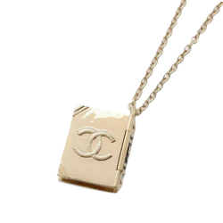 Chanel AB Chanel Gold Gold Plated Metal CC Lion Book Pendant Necklace France