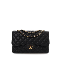 Chanel B Chanel Black Caviar Leather Leather Jumbo Classic Caviar Double Flap Italy