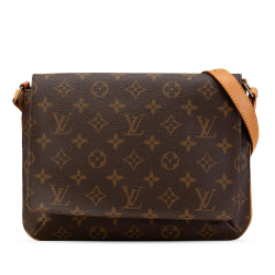 Louis Vuitton B Louis Vuitton Brown Monogram Canvas Canvas Monogram Musette Tango Short Strap France