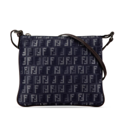 Fendi B Fendi Blue Denim Fabric Zucchino Crossbody Italy