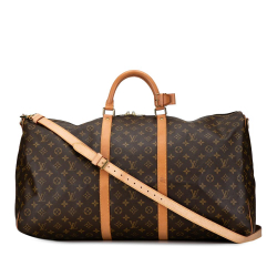 Louis Vuitton B Louis Vuitton Brown Monogram Canvas Canvas Monogram Keepall Bandouliere 60 France