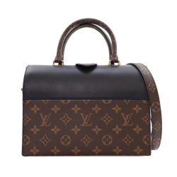 Louis Vuitton AB Louis Vuitton Brown with Black Monogram Canvas Canvas Monogram Speedy Doctor Bag 25 Italy