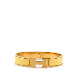 Hermès AB Hermès Yellow with Gold Enamel Other Narrow Clic H Bracelet PM France