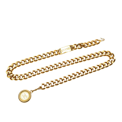 Chanel B Chanel Gold Gold Plated Metal Medallion Chain Belt France