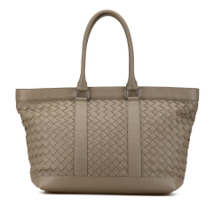 Bottega Veneta B Bottega Veneta Brown Taupe Nappa Leather Leather Nappa Intrecciato Tote Italy