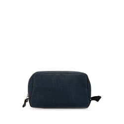 Hermès B Hermès Blue Navy Canvas Fabric Toile Globe Trotter Pouch France