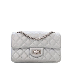 Chanel AB Chanel Silver Calf Leather Reissue 2.55 Metallic skin Single Flap 224 France