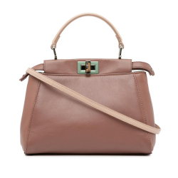 Fendi B Fendi Pink Blush Nappa Leather Leather Mini Nappa Peekaboo Italy