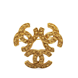 Chanel B Chanel Gold Gold Plated Metal Triple CC Brooch France