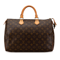 Louis Vuitton B Louis Vuitton Brown Monogram Canvas Canvas Monogram Speedy 35 France