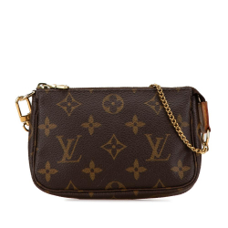 Louis Vuitton B Louis Vuitton Brown Monogram Canvas Canvas Monogram Mini Pochette Accessoires France