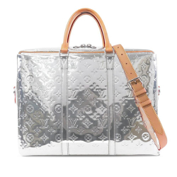 Louis Vuitton AB Louis Vuitton Silver PVC Plastic Monogram Mirror Neo Porte Documents Voyage Spain