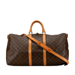 Louis Vuitton B Louis Vuitton Brown Monogram Canvas Canvas Monogram Keepall Bandouliere 55 France