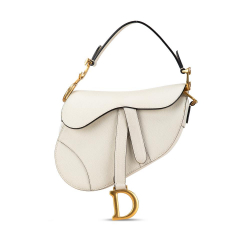 Christian Dior B Dior White Calf Leather Mini Saddle Italy