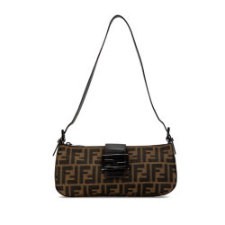 Fendi B Fendi Brown Canvas Fabric Zucca Shoulder Bag Italy