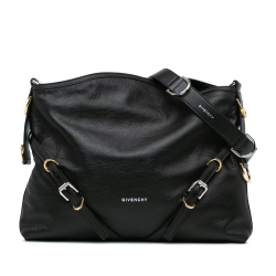 Givenchy AB Givenchy Black Calf Leather Medium Voyou Crossbody Italy