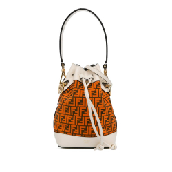 Fendi B Fendi Orange with White Suede Leather Mini Zucca F is Fendi Mon Tresor Bucket Italy