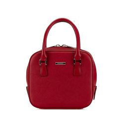 Burberry B Burberry Red Dark Red Calf Leather Handbag Italy