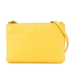 Celine B Celine Yellow Calf Leather Small Trio Crossbody Italy