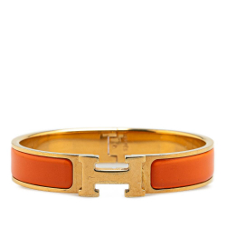 Hermès AB Hermès Orange Enamel Other Narrow Clic H Bracelet PM France