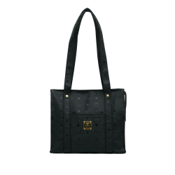 MCM B MCM Black Nylon Fabric Visetos Tote Germany