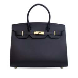 Hermès AB Hermès Black Calf Leather Veau Madame Birkin Sellier 30 France