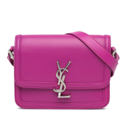 Saint Laurent B Saint Laurent Purple Magenta Calf Leather Small skin Solferino Satchel In Box Italy