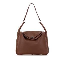 Hermès AB Hermès Brown Calf Leather Clemence Lindy 30 France