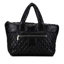 Chanel AB Chanel Black Nylon Fabric Large Coco Cocoon Tote Italy