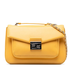 Fendi AB Fendi Yellow Calf Leather BeBaguette Chain Bag Italy