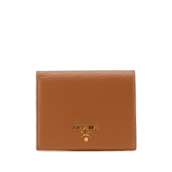 Prada AB Prada Brown Calf Leather Vitello Move Bifold Wallet Italy