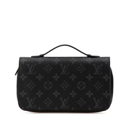 Louis Vuitton AB Louis Vuitton Black Coated Canvas Fabric Monogram Eclipse Zippy XL Wallet Spain