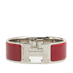 Hermès B Hermès Silver Enamel Other Wide Clic Clac H Bracelet PM France